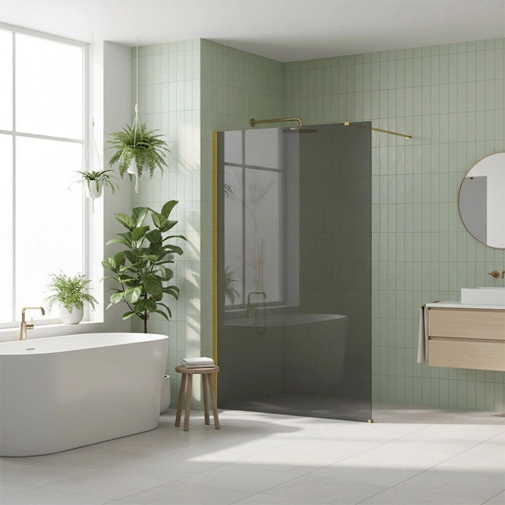 Параван за душ Rea Flexi Grey / Gold 140