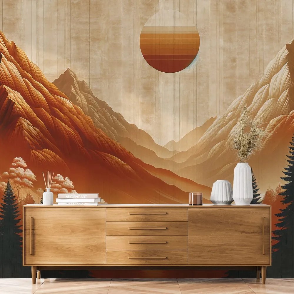 Самозалепващ тапет – Топла планинска панорама