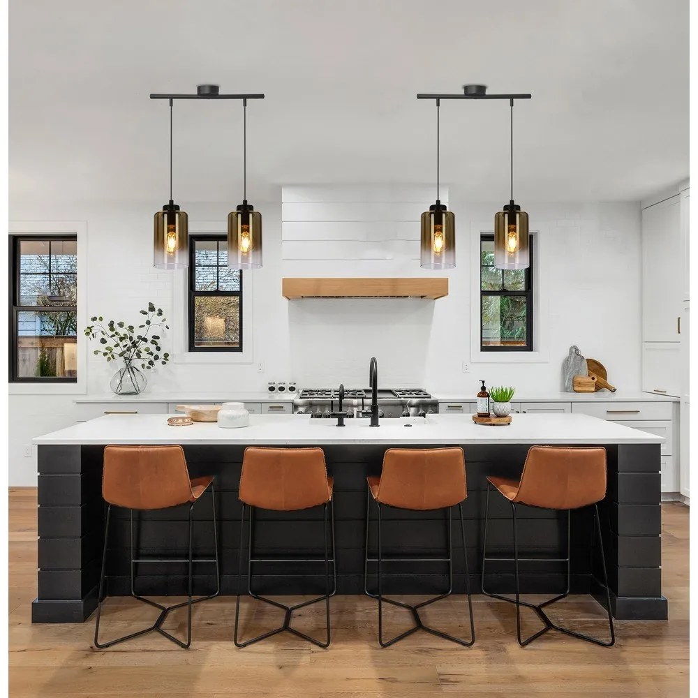 Черна висяща лампа със стъклен абажур ø 10 cm Aspra - Candellux Lighting