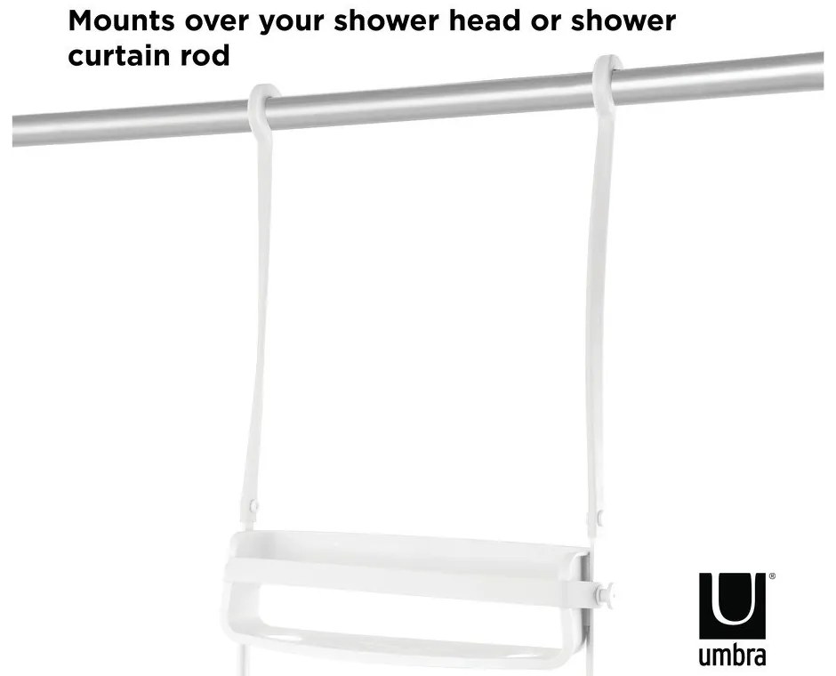 Бял висящ пластмасов рафт за баня Flex - Umbra