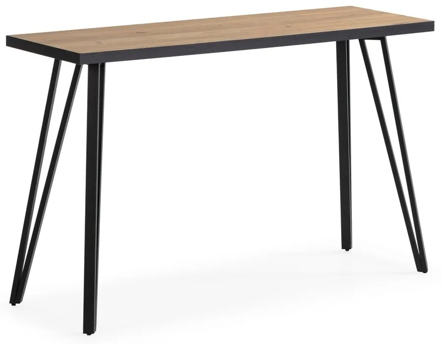 Черна/естествена конзолна маса с дъбов плот 60x120 cm Sindi - Marckeric