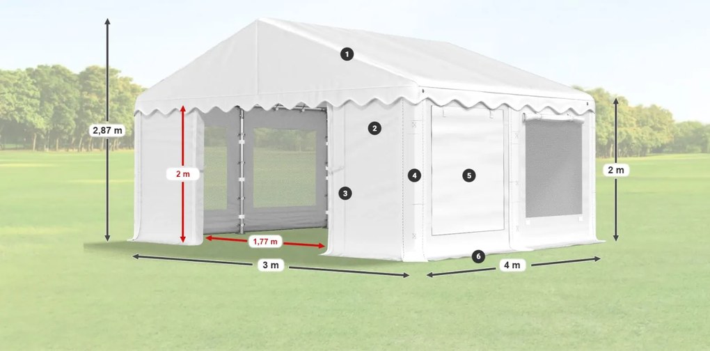 Шатра 3x4x2m Comfort PE 240g с мрежа против комари Лято