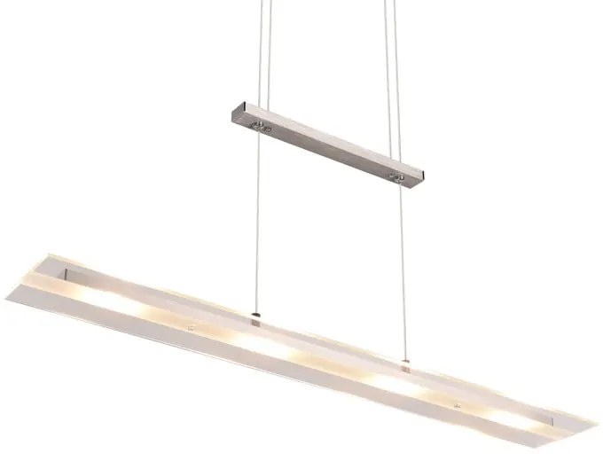 Сиво LED висящо осветително тяло със стъклен абажур Milos - Reality