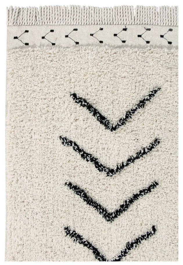 Кремав ръчно изработен памучен килим подходящ за пране 140x210 cm Bereber Rhombs – Lorena Canals