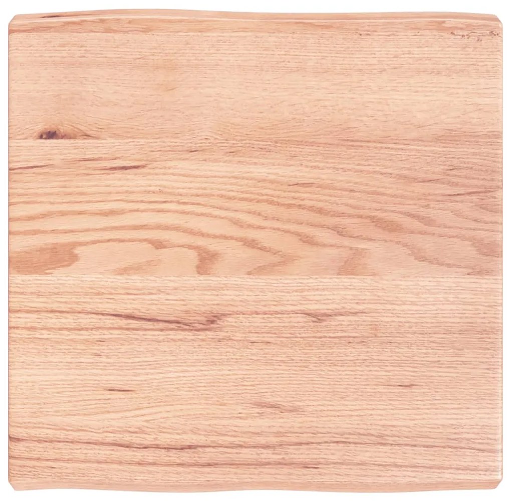 363937 vidaXL Плот за маса светлокафяв 60x60x(2-6) см обработен масивен дъб