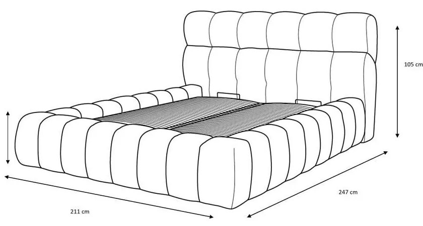 Зелено двойно тапицирано легло с място за съхранение с включена подматрачна рамка 160x200 cm Mont Blanc – Bobochic Paris
