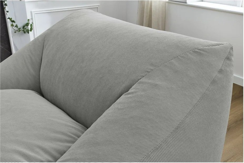 Светлосив пуф от рипсено кадифе Lilibet – Bobochic Paris