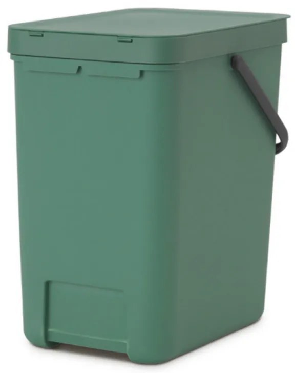 Кош за разделно събиране на боклук Brabantia Sort&Go 1003236, 25 л, Дръжка, Възможност за стенен монтаж, Тъмнозелен