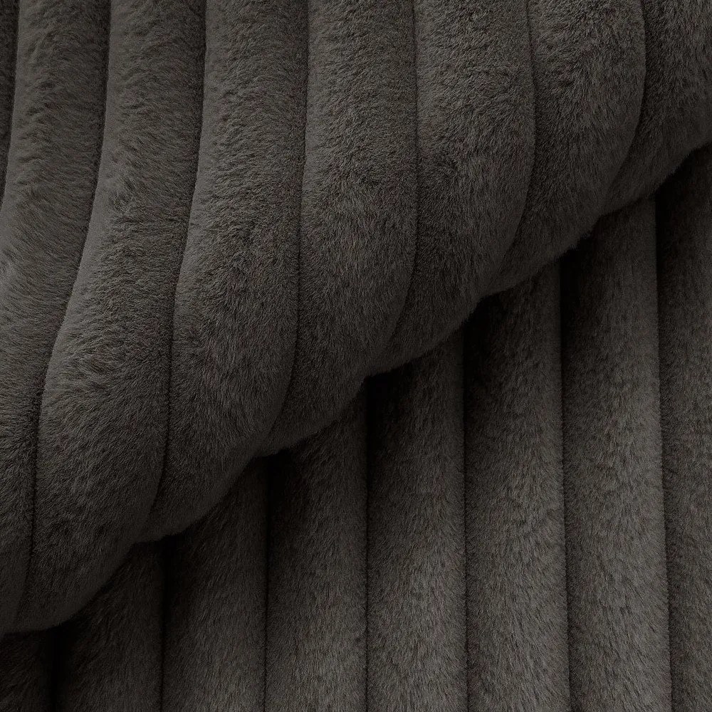 Тъмносив ъглов диван от рипсено кадифе (ляв ъгъл/U форма) Justin – Ropez