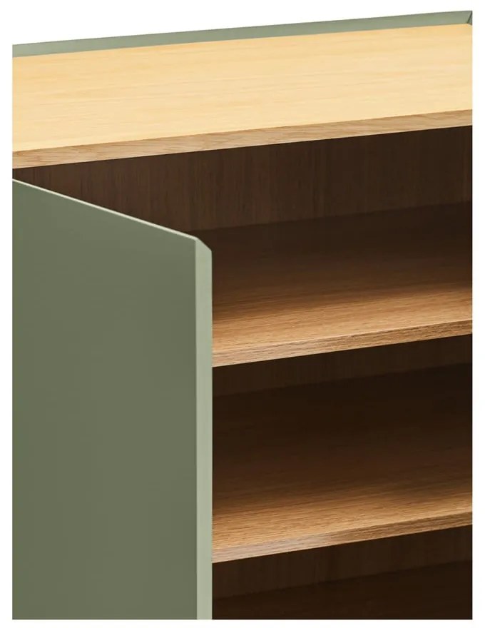 Зелен висок скрин от декор от дъб 95x120 cm Arista – Teulat