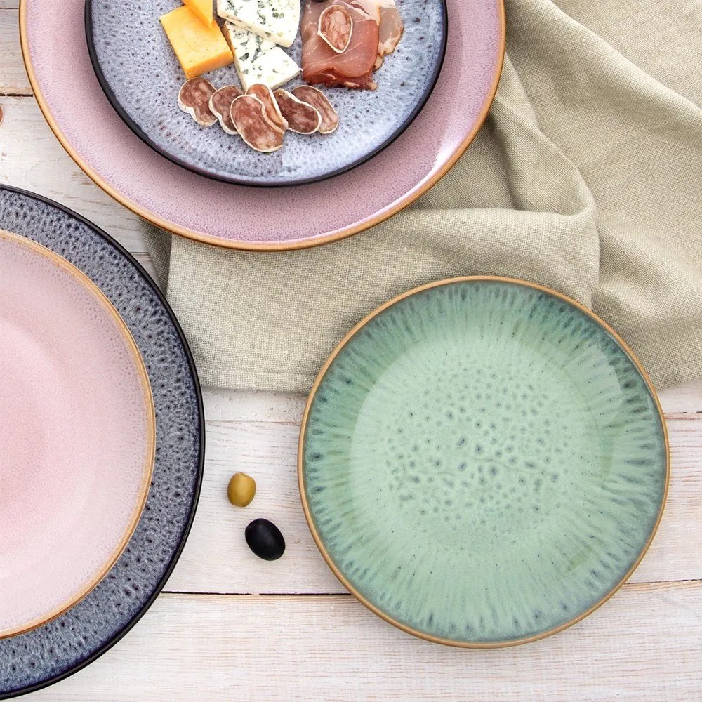 Розова десертна керамична чиния ø 20,5 cm Glaze – Orion