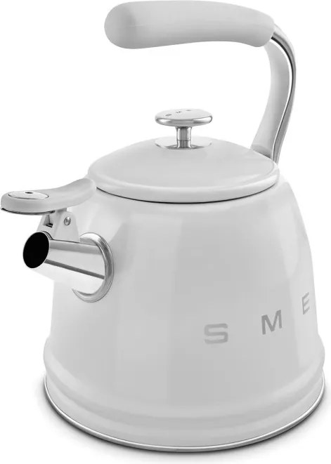 Свирещ чайник Smeg WKF01SS, 2.3 л,Индукция, Ненагряваща се дръжка, Стомана, Сребрист