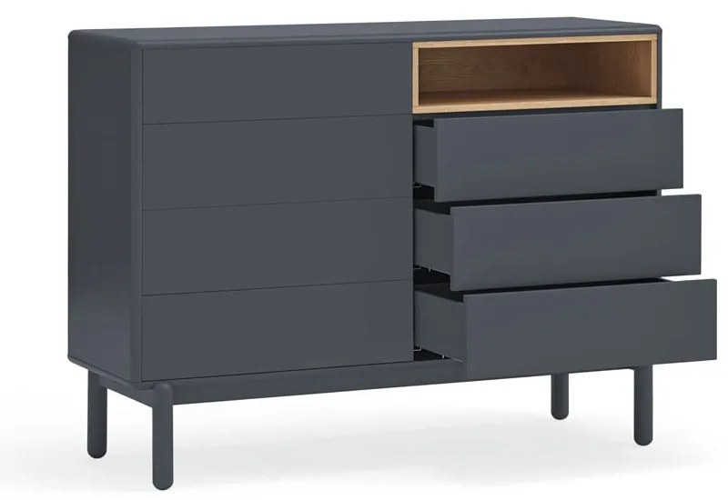 Тъмно сив нисък скрин 120x90 cm Corvo - Teulat