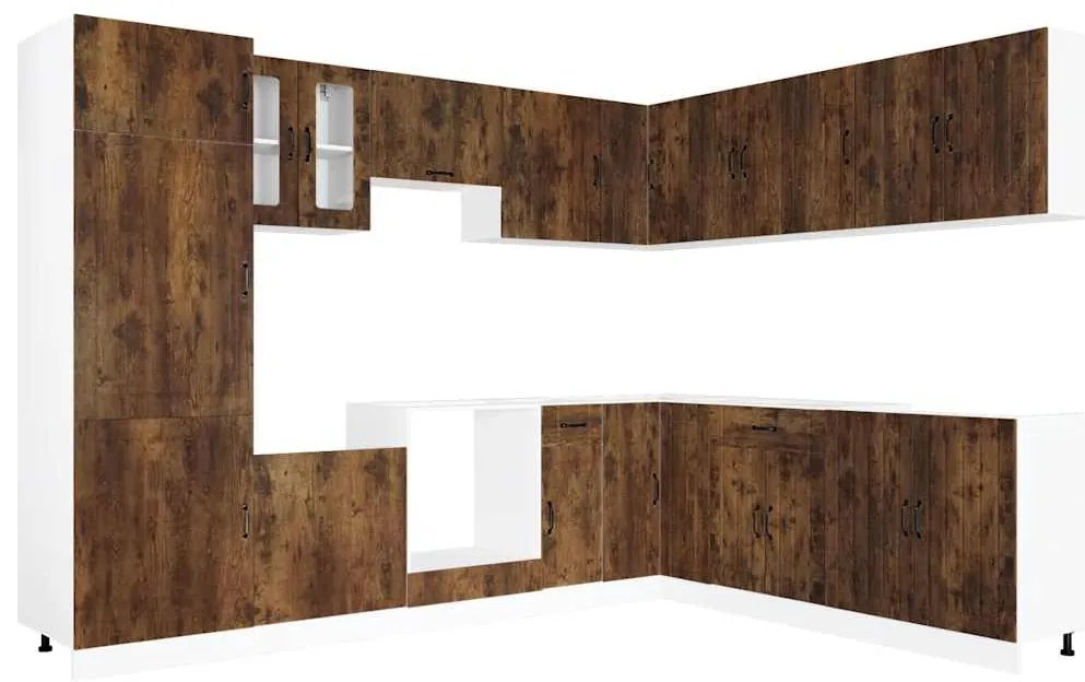 3314986 vidaXL Комплект кухненски шкафове от 14 части Lucca, инженерно дърво