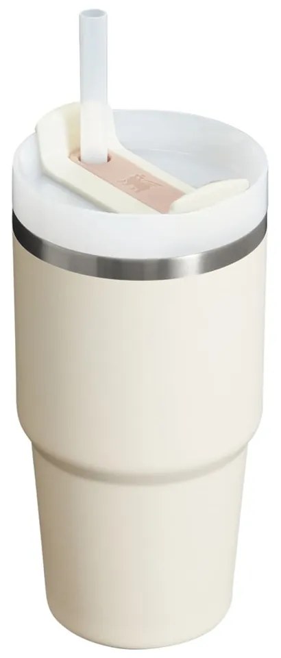 Кремав термос със сламка от неръждаема стомана 600 ml Quencher H2.0 FlowState Tumbler Cream – Stanley