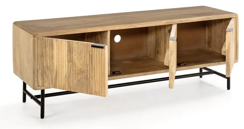 Маса за телевизор от масивно манго в естествен цвят 145x50x40 cm Mundra – MOME