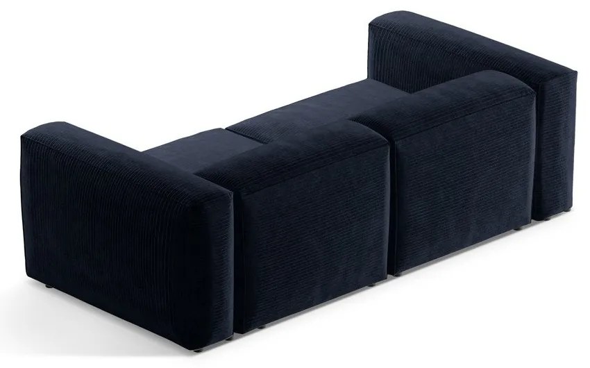 Тъмносин диван от рипсено кадифе 224 cm Bergamo – Cosmopolitan Design