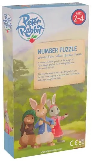 Голям дървен пъзел Peter Rabbit, числа и броене