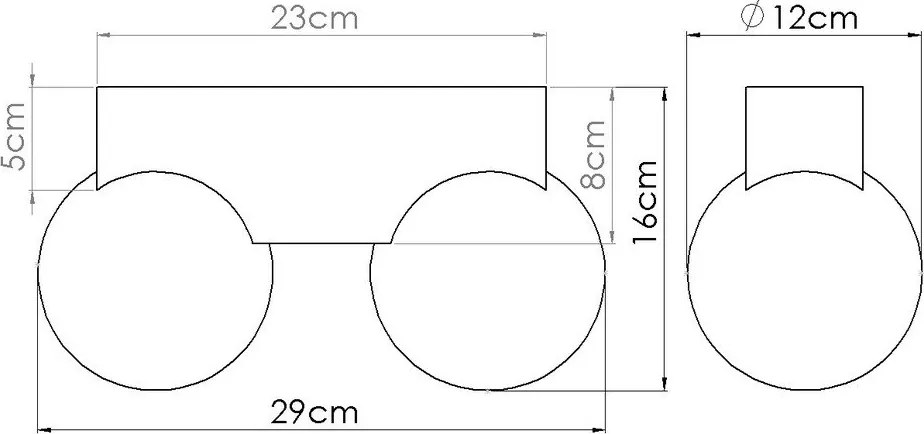 Бяло/естественo осветително тяло за таван със стъклен абажур ø 12 cm Solum – Sollux