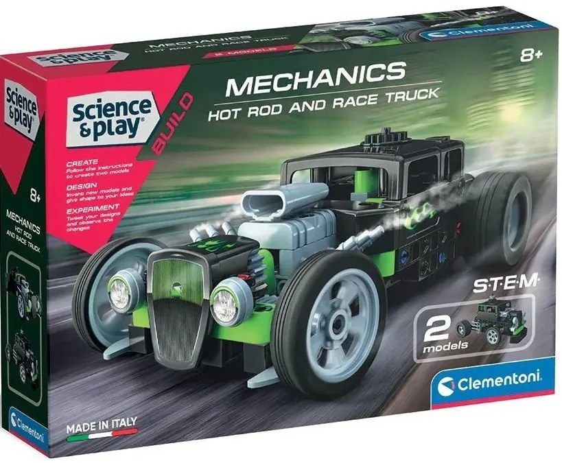 Clementoni - MECHANICS Конструктор Hot Rot and race Truck  75076