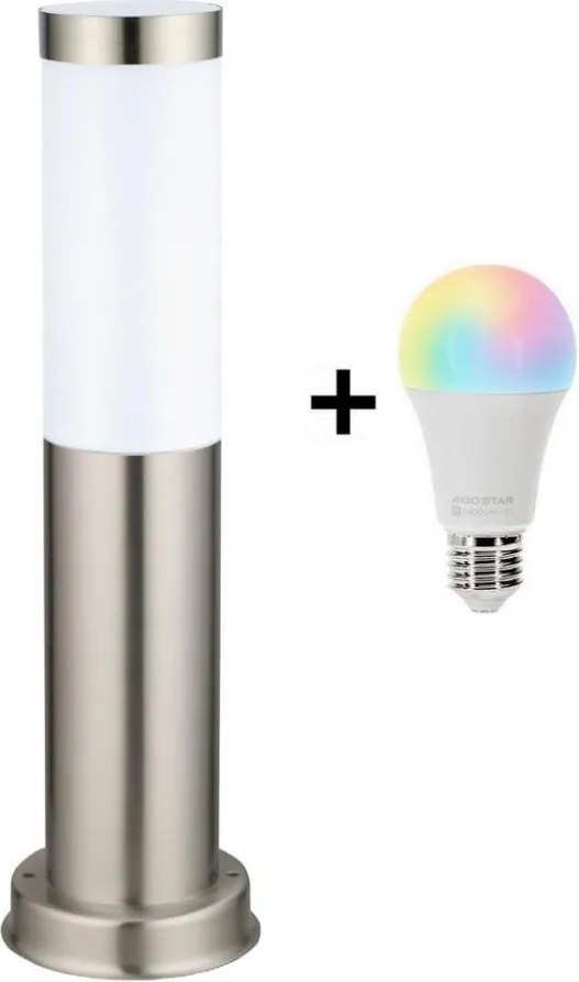 Brilagi - LED RGBW външна лампа 1xE27/15W/230V 40 см IP44 матов хром