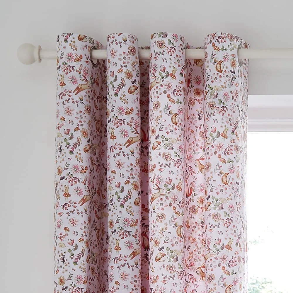 Розова детска завеса 2 бр. 168x183 cm Enchanted Butterfly – Catherine Lansfield