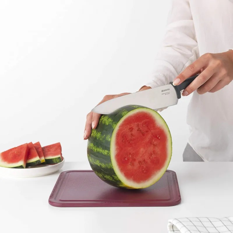 Готварски нож Brabantia Tasty+ 1001163, 20 см, Закалена стомана, Устойчив на надраскване и корозия, Тъмносив