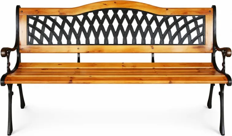 Издръжлива градинска пейка с облегалка 125 x 52 x 77 cm