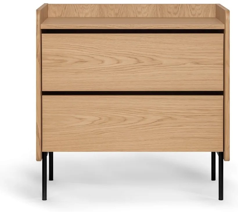 Висок скрин с дъбов декор в естествен цвят 80x82 cm Wrap - Bonami Selection