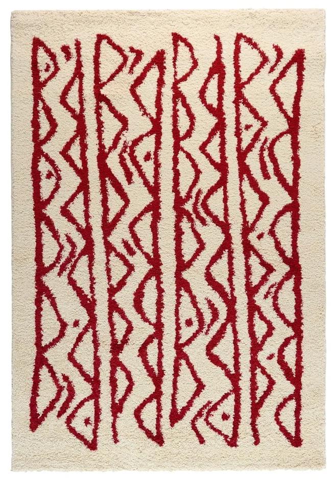 Крем и червен килим Morra, 140 x 200 cm - Bonami Selection