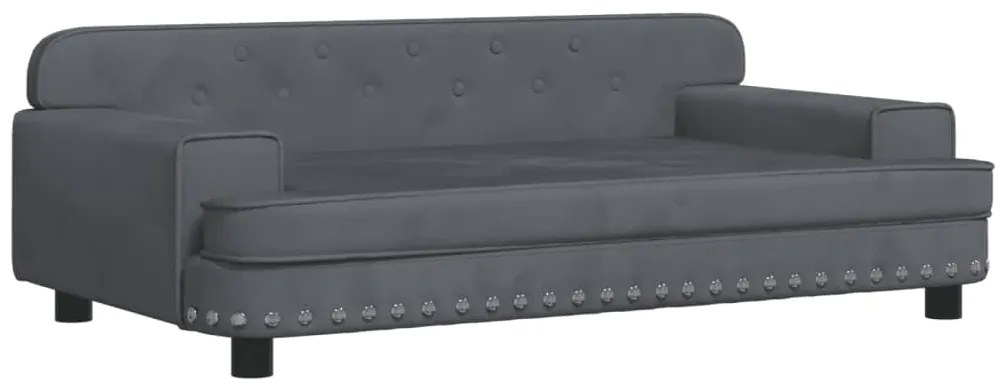 3196281 vidaXL Детски диван, тъмносив, 90x53x30 см, кадифе