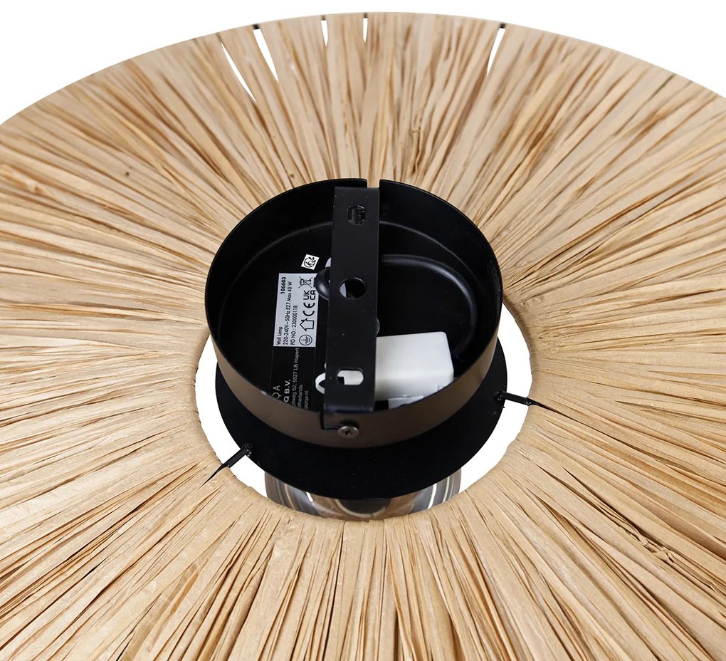 Ръстична стенна лампа черна с въже 60 см - Leia