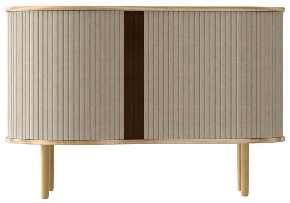 Нисък скрин с дъбов декор в бежово-натурален цвят с плъзгащи се врати 100x67 cm Audacious - UMAGE