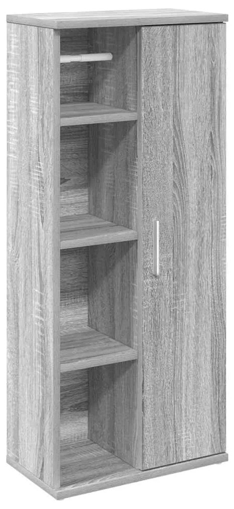 858529 vidaXL Шкаф за баня с държач за ролки, сив сонома, 39x22x90 см