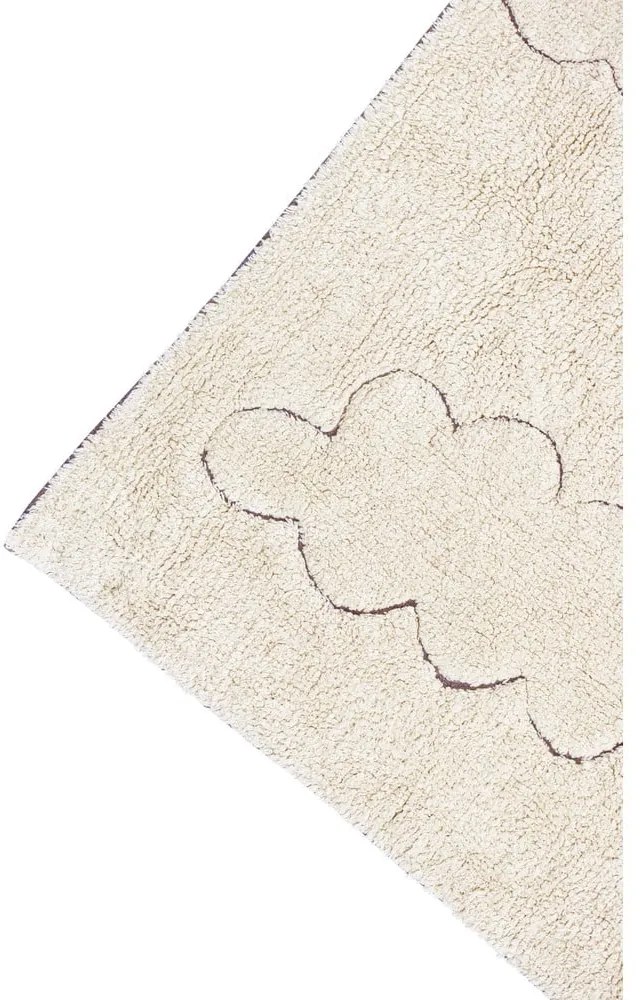 Кремав ръчно изработен памучен детски килим подходящ за пране 90x130 cm Clouds – Lorena Canals