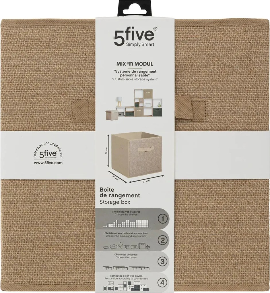 Кутия за съхранение 5five Mix & Modul, Зебло, 31x31 cm