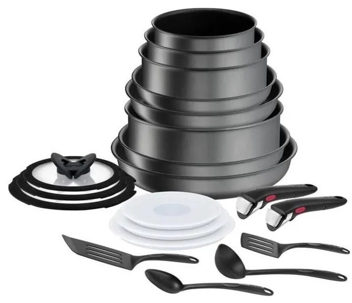 Tefal - Комплект съдове 20 ч. INGENIO DAILY CHEF ON черен