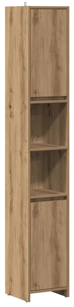 856065 vidaXL Шкаф за баня Artisan Oak 30x30x183,5 cm Инженерна дървесина
