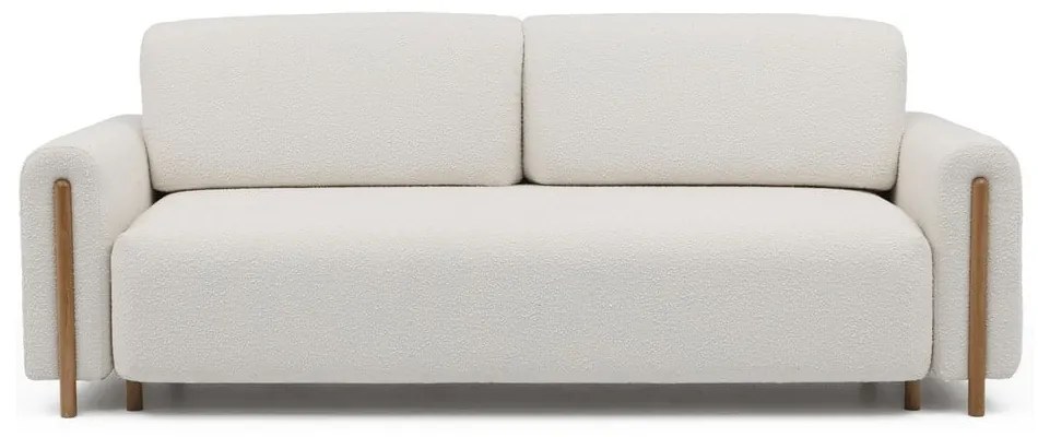 Сгъваем/с място за съхранение диван от прежда с примки от букле в цвят слонова кост 244 cm Arcadova – ELTAP