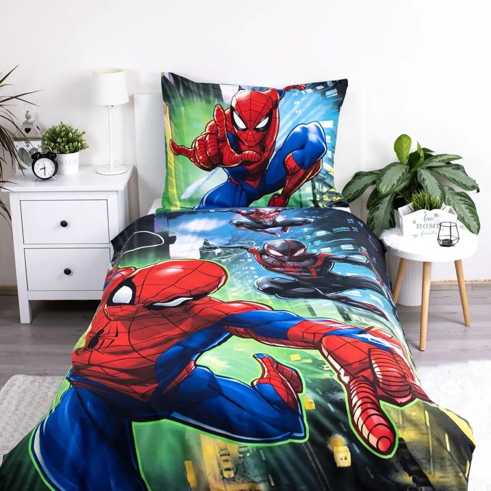 Единично детско памучно спално бельо 140x200 cm Spider-man – Jerry Fabrics