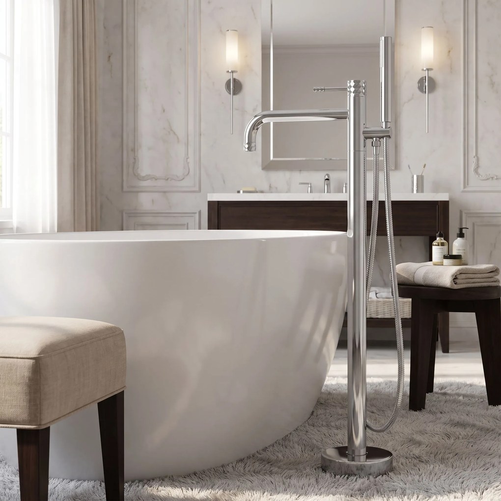 Cмесител-свободно стоящ  Rea Lungo Diamond Chrome