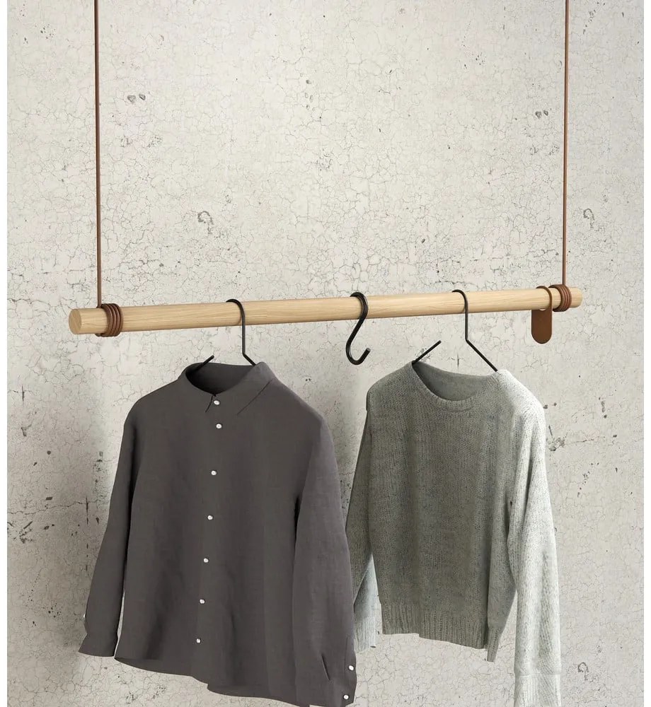 Стенна закачалка от масивен дъб в естествен цвят 110 cm Swing L – LIND DNA