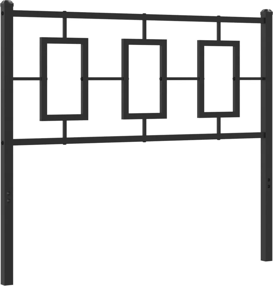 374270 vidaXL Метална резервна табла за легло, черна, 100 см