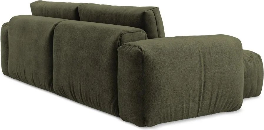 Зелен шенилов сгъваем ъглов диван (ляв ъгъл) Kuki – Makamii