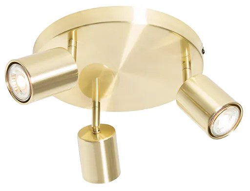 Модерна таванна лампа месинг регулируема кръгла 3-лампа - Java