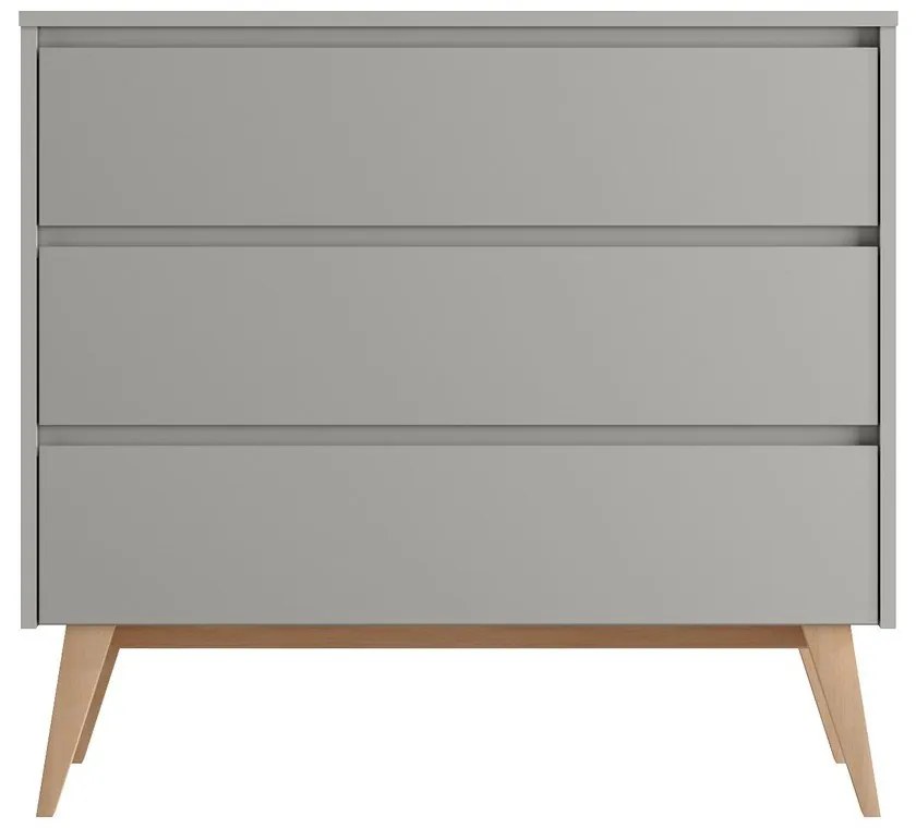 Сив нисък детски скрин 100x52,5 cm Swing - Pinio