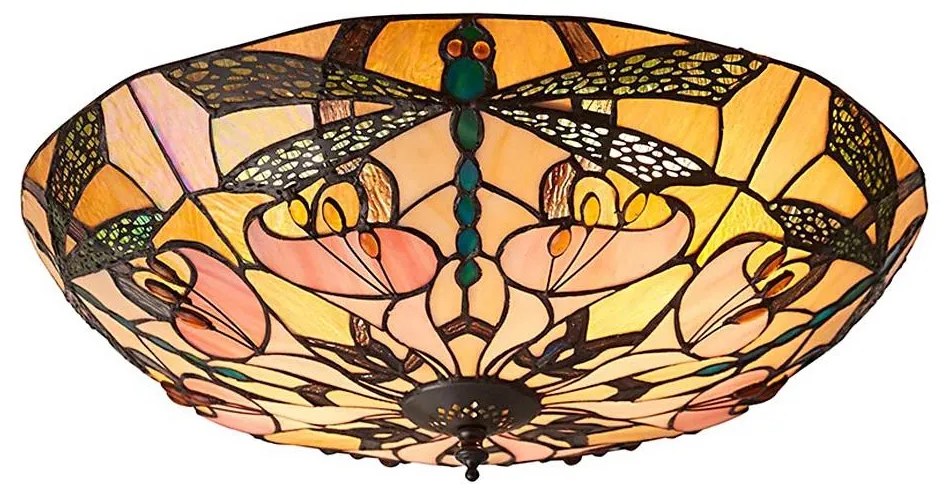 Endon 63922 - Таванно осветително тяло Tiffany ASHTON 2xE27/60W/230V, диаметър 45 см