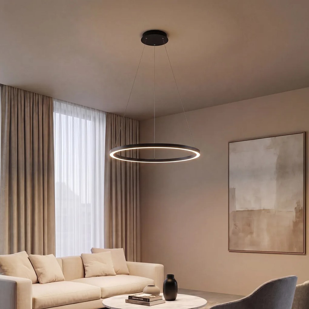 Висяща лампа черна 80 см с LED 3-степенна димираща - Girello