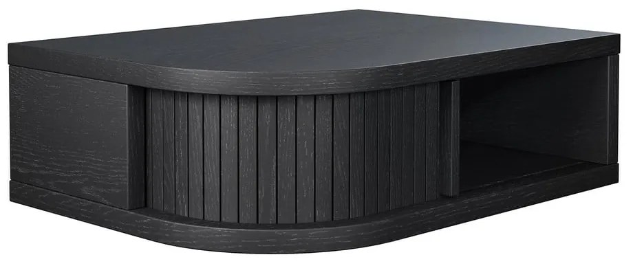 Черно нощно шкафче от дъб Farsta – Woodman