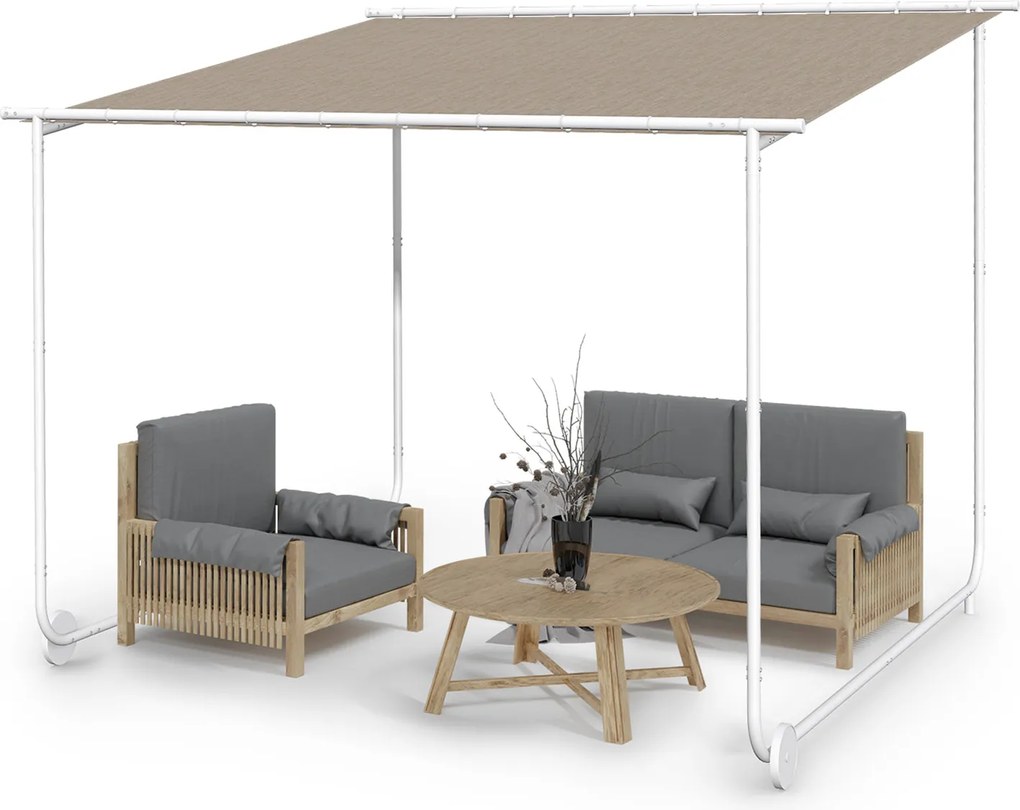 Blumfeldt Nantes, беседка, слънцезащитен навес, 3x3m, полиестер, стоманена рамка, UV50+, подови колела